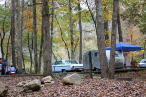 Campsites during fall on Lookout Mountain.