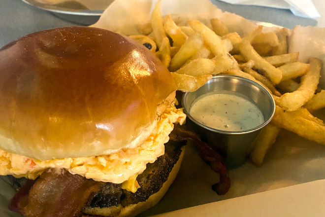 Little River Burgers and Brews Pimento Cheese Burger