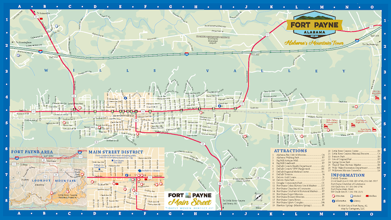 Fort Payne, Alabama, City Map link to PDF.